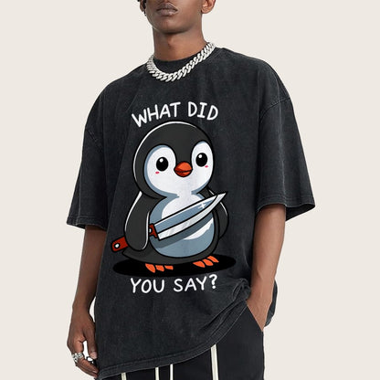 What Did You Say？Vintage Distressed T-shirt