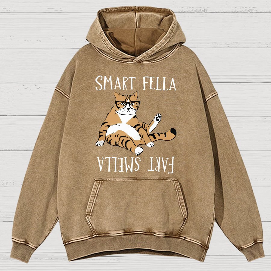 Funny Cat Vintage Distressed Hoodie