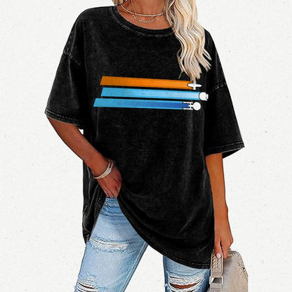 Space Racing Stripes Vintage Distressed T-shirt