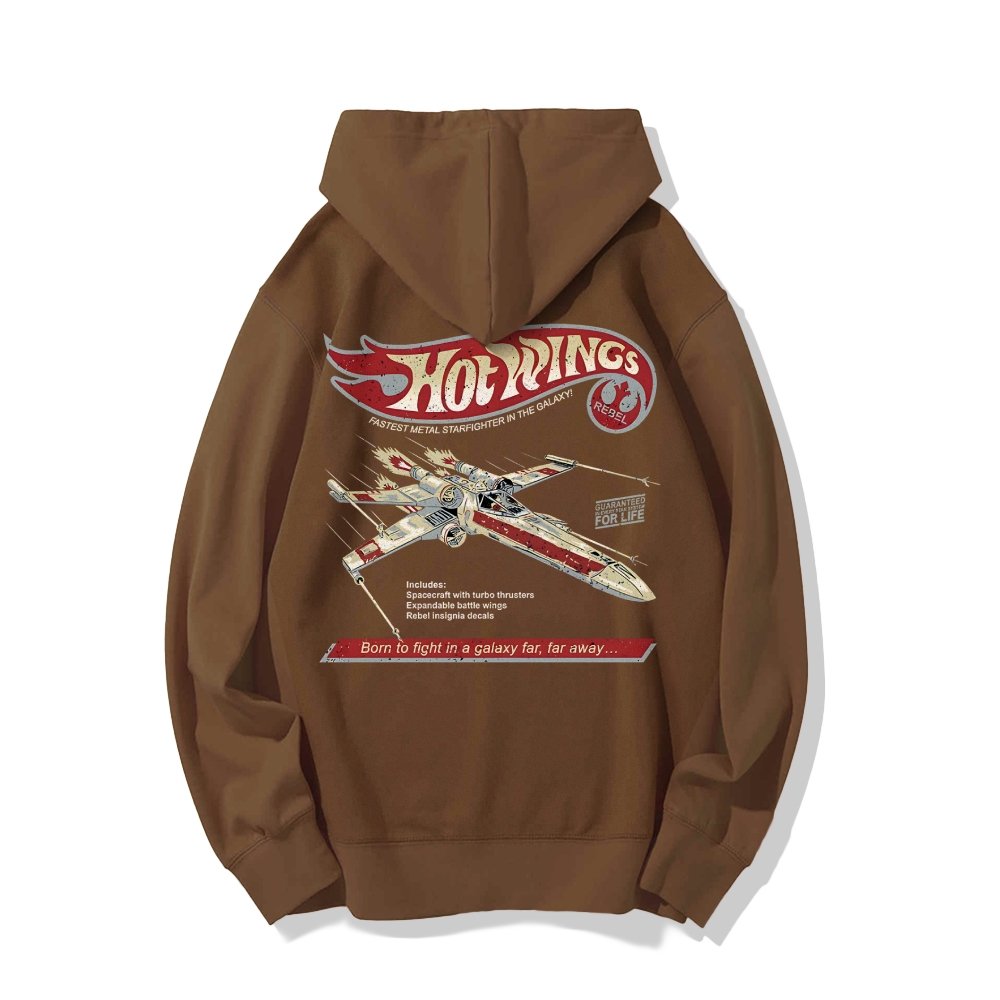 Hot Wings Rebel Printed Back Unisex Cotton Hoodie