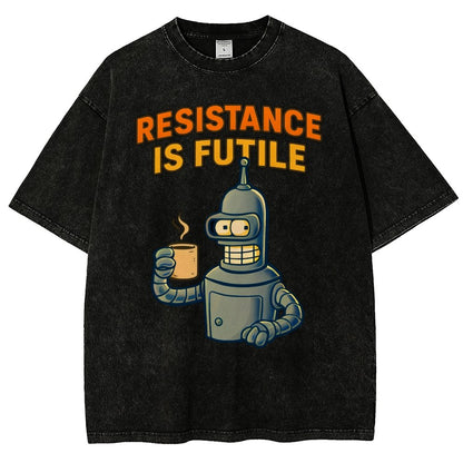Funny Robot Coffee Design – Opposing Is Hopeless Vintage Distressed T-shirt