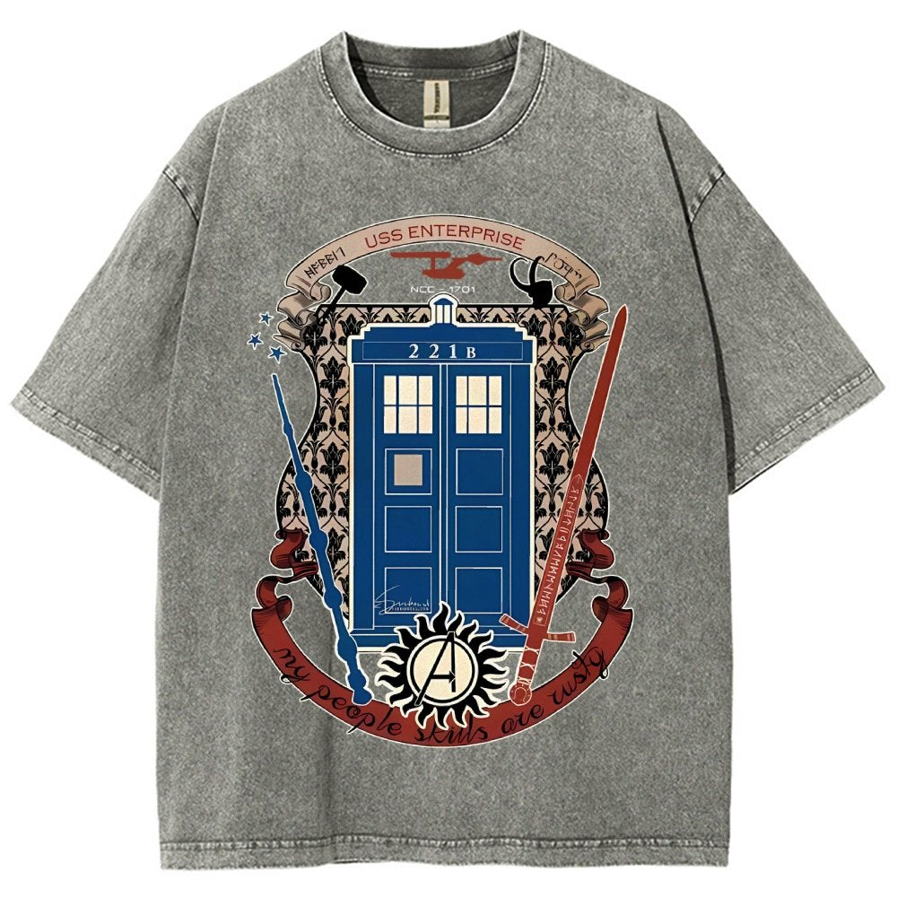 The Ultimate Geek Mashup Vintage Distressed T-shirt