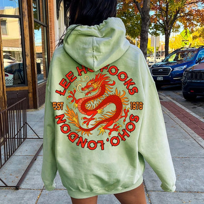 Mysterious Town's (Werewolves of London) Printed Back Cotton Hoodie