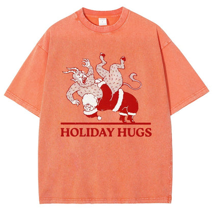 Holiday Hugs Vintage Distressed T-shirt