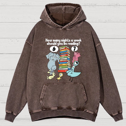 How Many Nights A Week Should You Be Reading 6-7 Vintage Distressed Hoodie