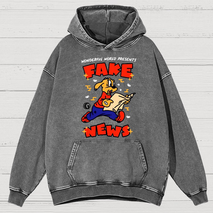 Fake News!Sarcasm Vintage Distressed Hoodie