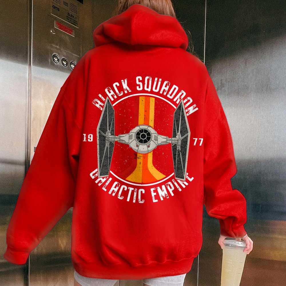 Vintage Squadron Printed Back Unisex Cotton Hoodie