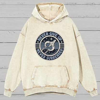 Never Give Up Never Surrender! Vintage Distressed Hoodie