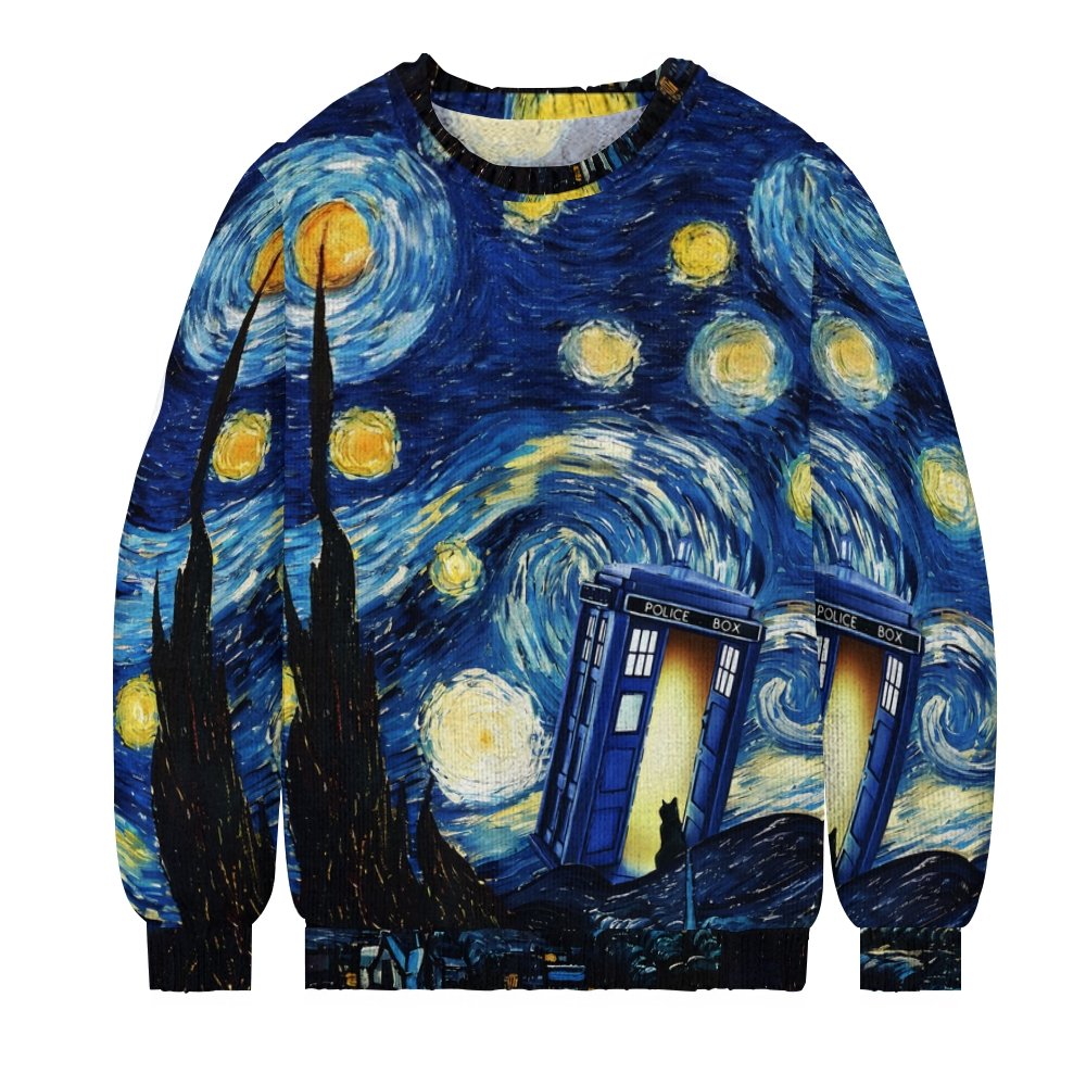 Starry Phone Booth Crew Neck Sweater