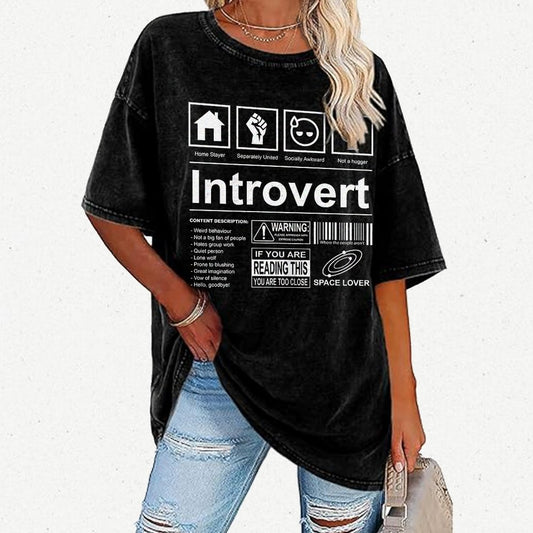 Introvert Label- Vintage Distressed T-shirt