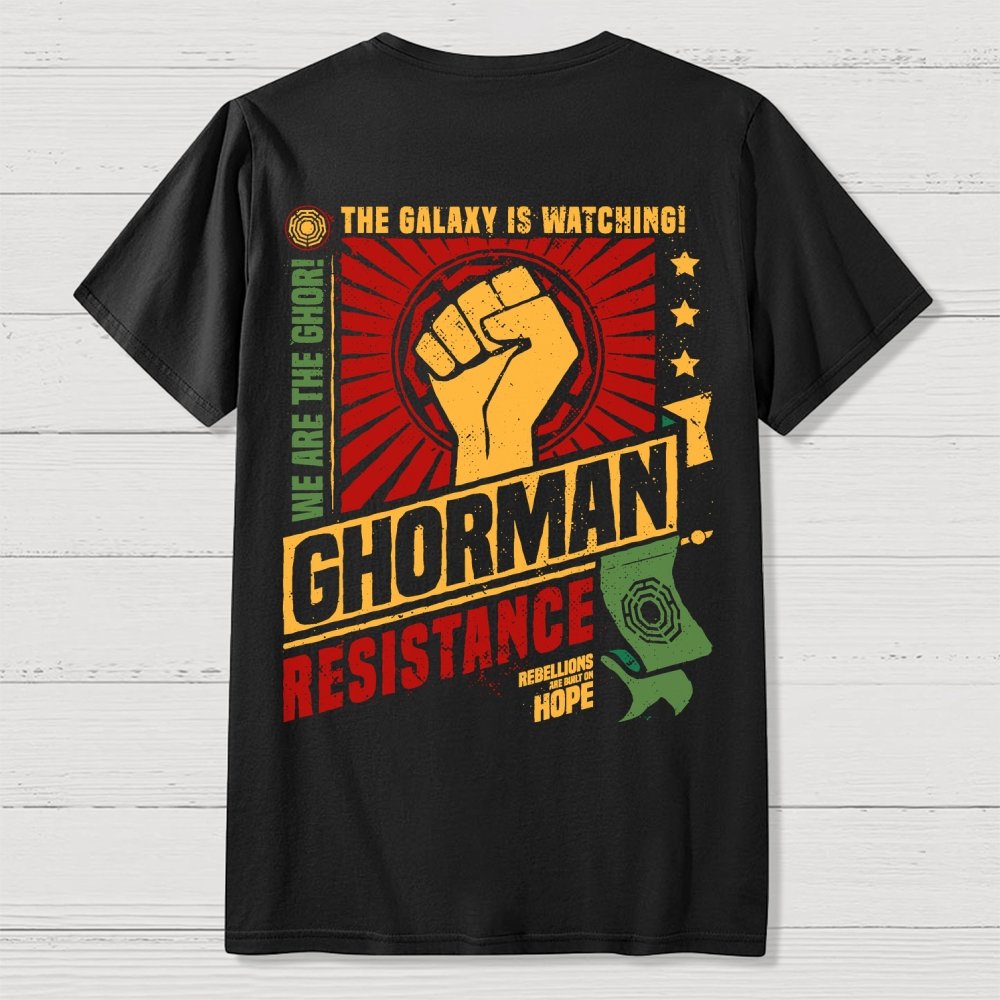Galactic Resistance Back Printing Geek T-Shirt