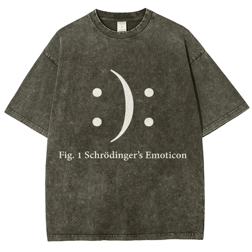 Schrodinger's Emoticon Vintage Distressed T-shirt