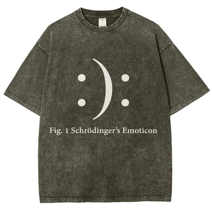 Schrodinger's Emoticon Vintage Distressed T-shirt