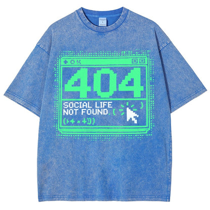 404 Social Life Not Found Vintage Distressed T-shirt