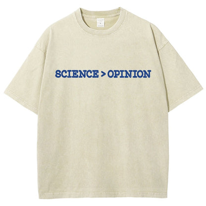 Science vs Opinion Vintage Distressed T-shirt