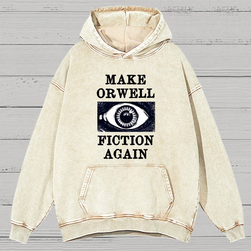 Make Orwell Fiction Again Vintage Distressed Hoodie