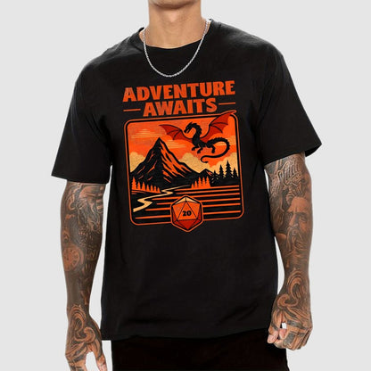 RPG Vintage Adventure Dragon Geek T-Shirt