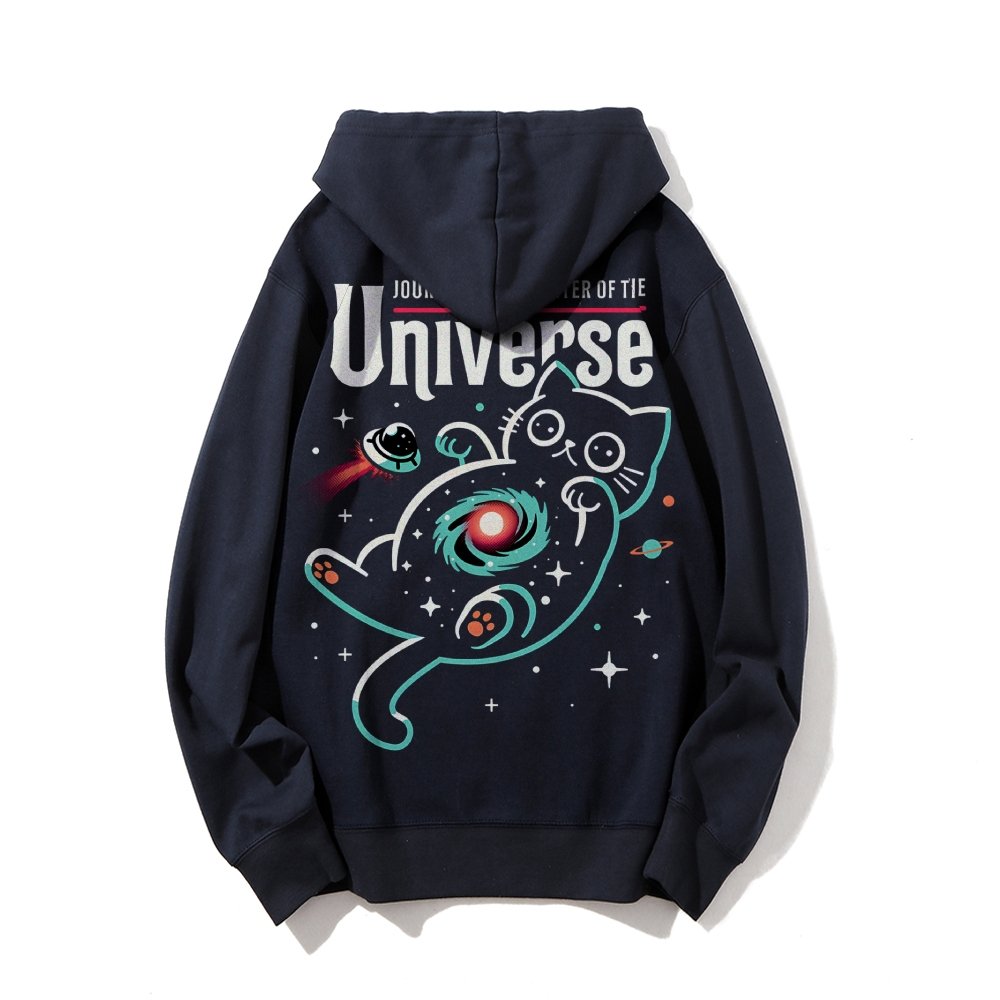 Journey to the Center of the Universe Geek Printed Back Cotton Hoodie
