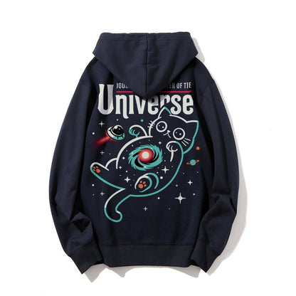 Journey to the Center of the Universe Geek Printed Back Cotton Hoodie