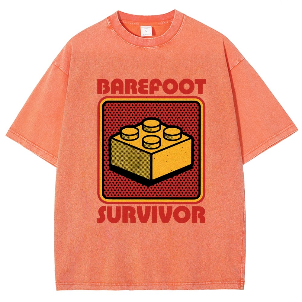Foot Brick Survivor Vintage Distressed T-shirt