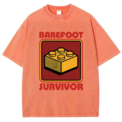 Foot Brick Survivor Vintage Distressed T-shirt