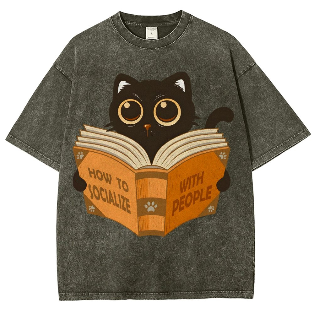 How to socialise with people Vintage Distressed T-shirt