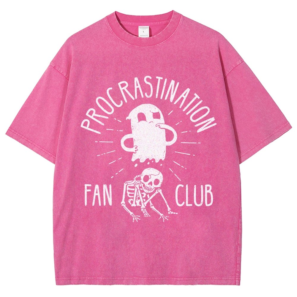 Procrastination Fan Club Vintage Distressed T-shirt