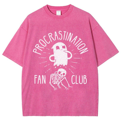 Procrastination Fan Club Vintage Distressed T-shirt