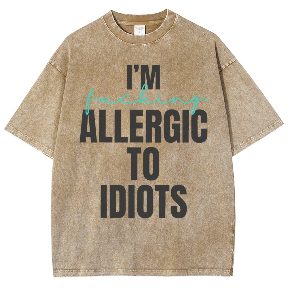 I'm Allergic to Idiots Vintage Distressed T-shirt