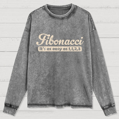 Fibonacci Funny Math Washed Long Sleeve Tee
