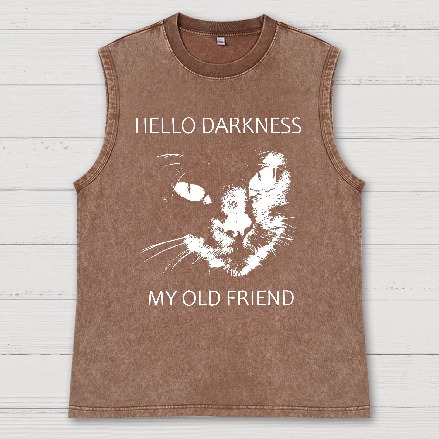 Hello Darkness My Old Friend Vintage Distressed Washed Tank