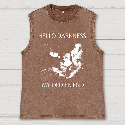 Hello Darkness My Old Friend Vintage Distressed Washed Tank