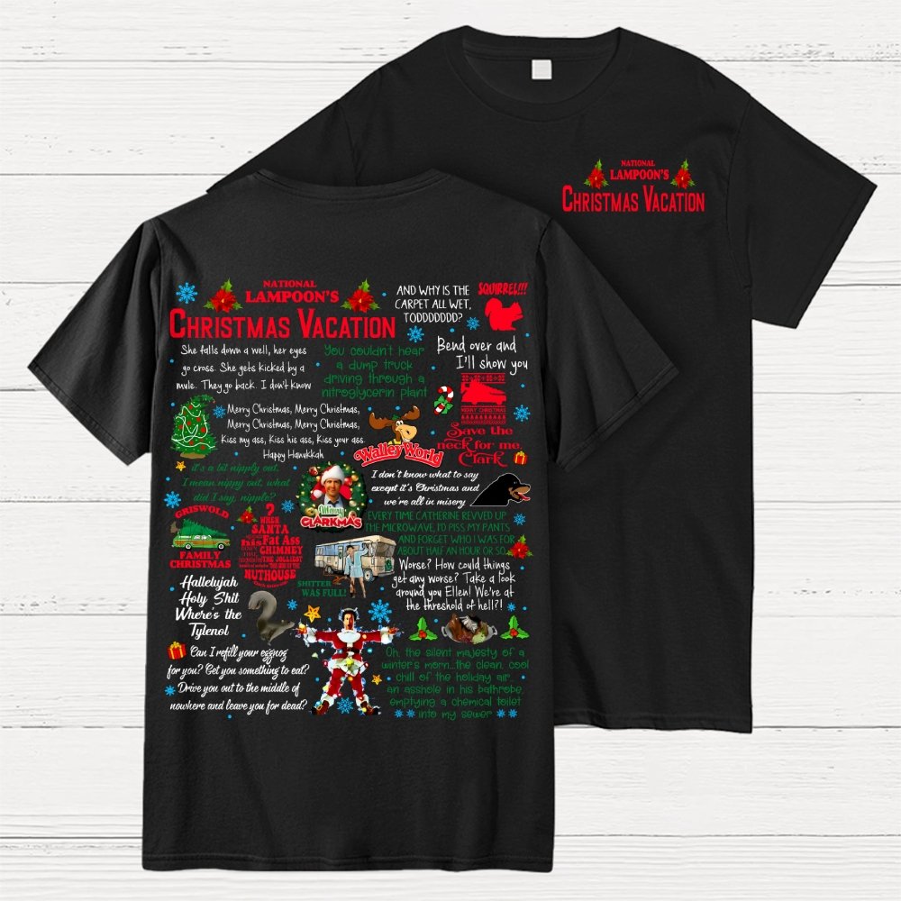 Holiday Vacation Quote Front And Back Printing Geek T-Shirt