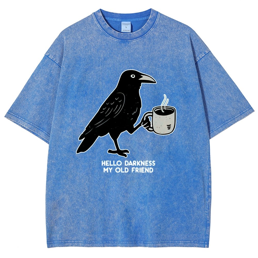 Raven Crow Coffee Vintage Distressed T-shirt