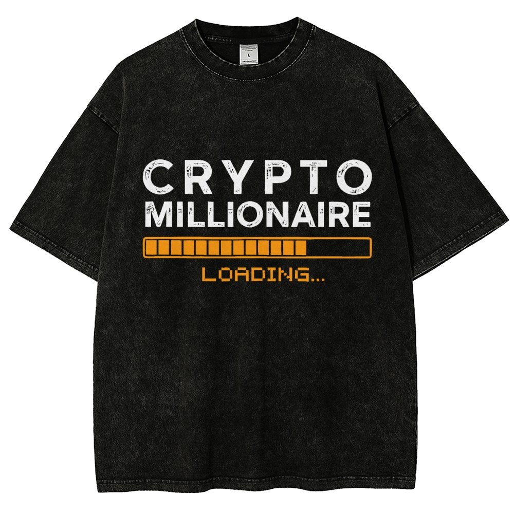 Crypto Millionaire Loading Vintage Distressed T-shirt