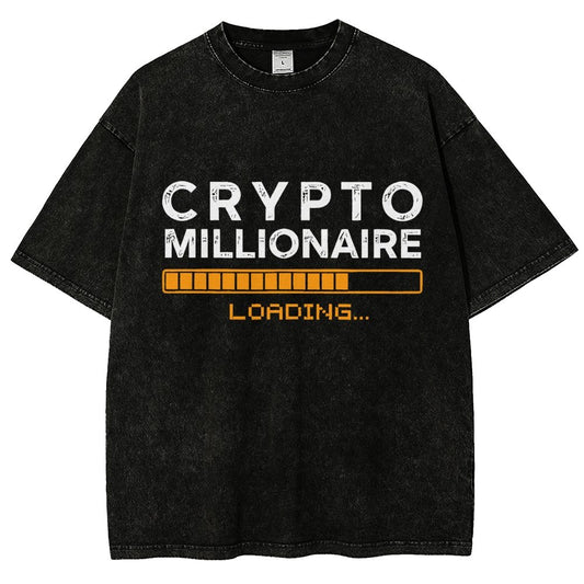 Crypto Millionaire Loading Vintage Distressed T-shirt