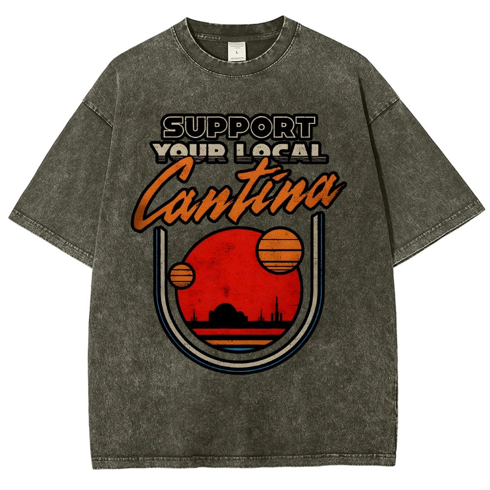 Support Your Local Hangout Vintage Distressed T-shirt