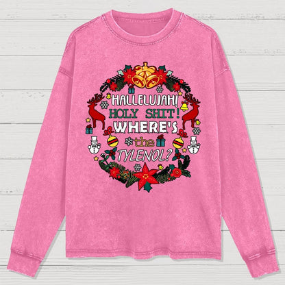 Where's The Tylenol Christmas. Autism Awareness Washed Long Sleeve Tee