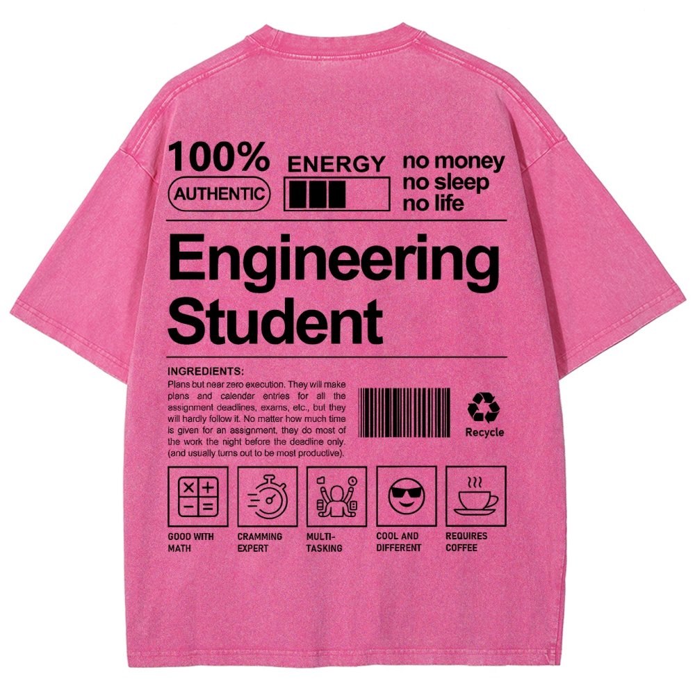 Engineering Student Unisex Fit Washed T-Shirt