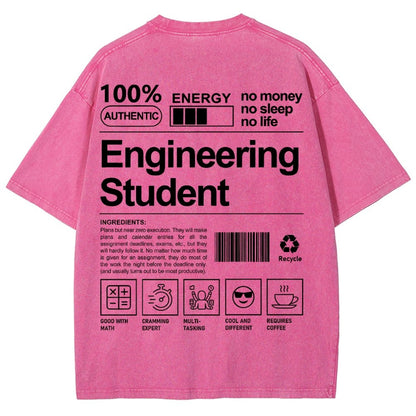 Engineering Student Unisex Fit Washed T-Shirt