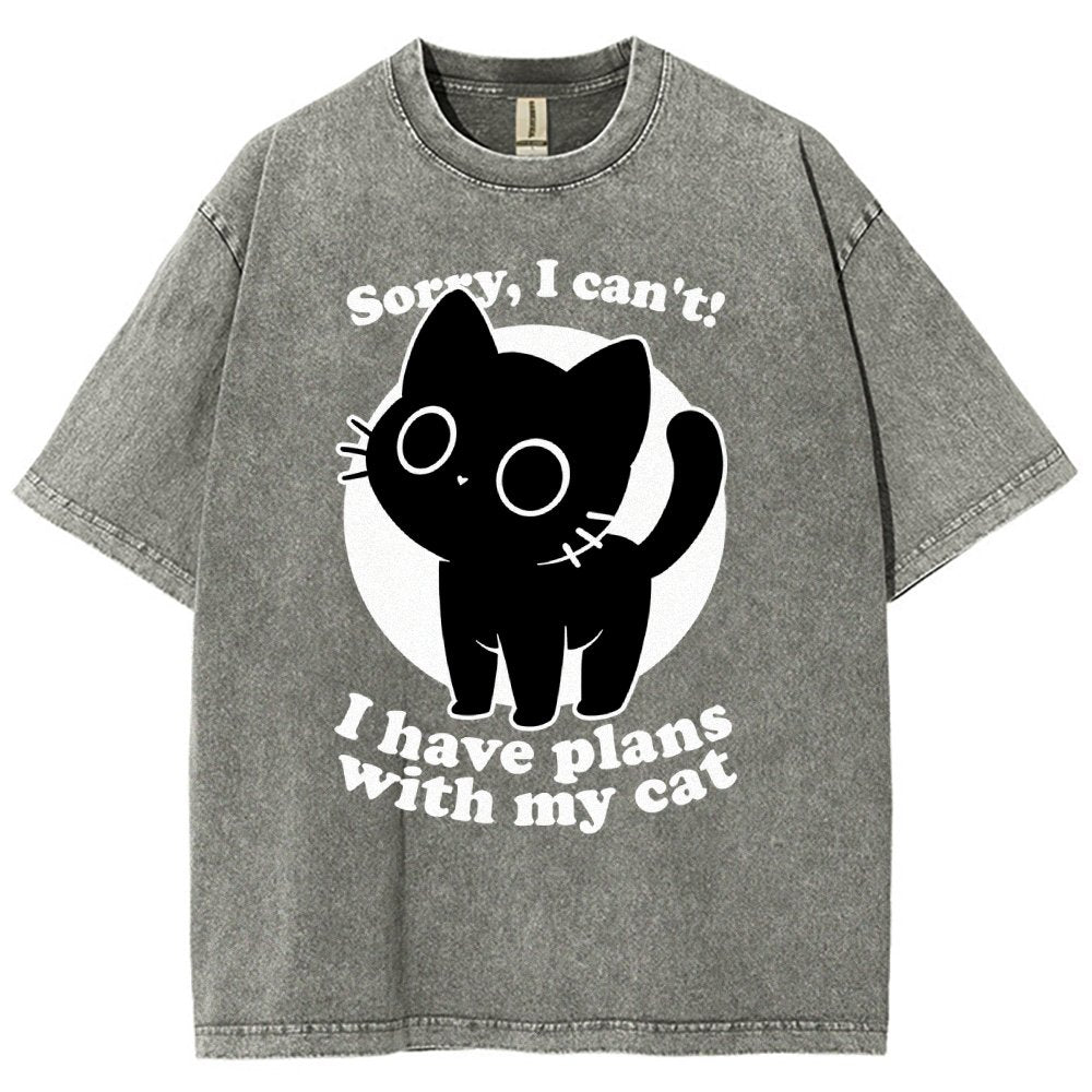 I Like Cats Not People - Cute Irony Pet Vintage Distressed T-shirt