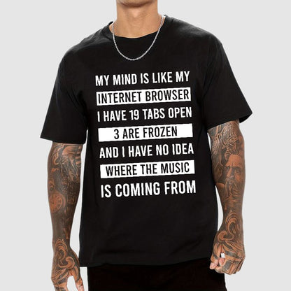 Funny My Mind Is Like My Internet Browser - I Have 19 Tabs Open Geek T-Shirt