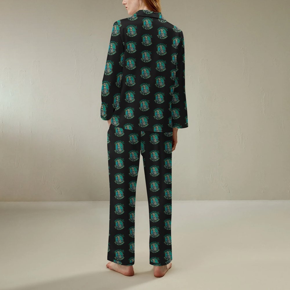 Save The Planet Kill All Humans Geek Long Sleeve Pajama Set