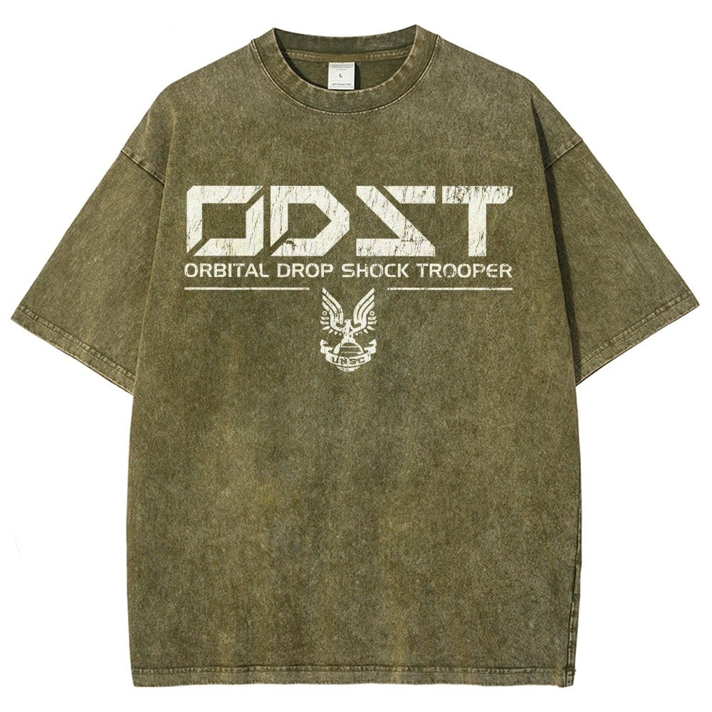 Military White Vintage Vintage Distressed T-shirt