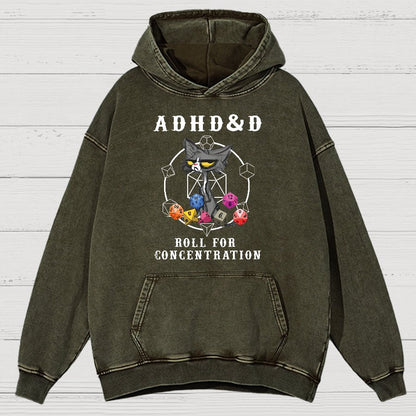 Adhd&Dnd-Cat Vintage Distressed Hoodie