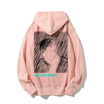 Like Tears In Rain Geek Printed Back Cotton Hoodie