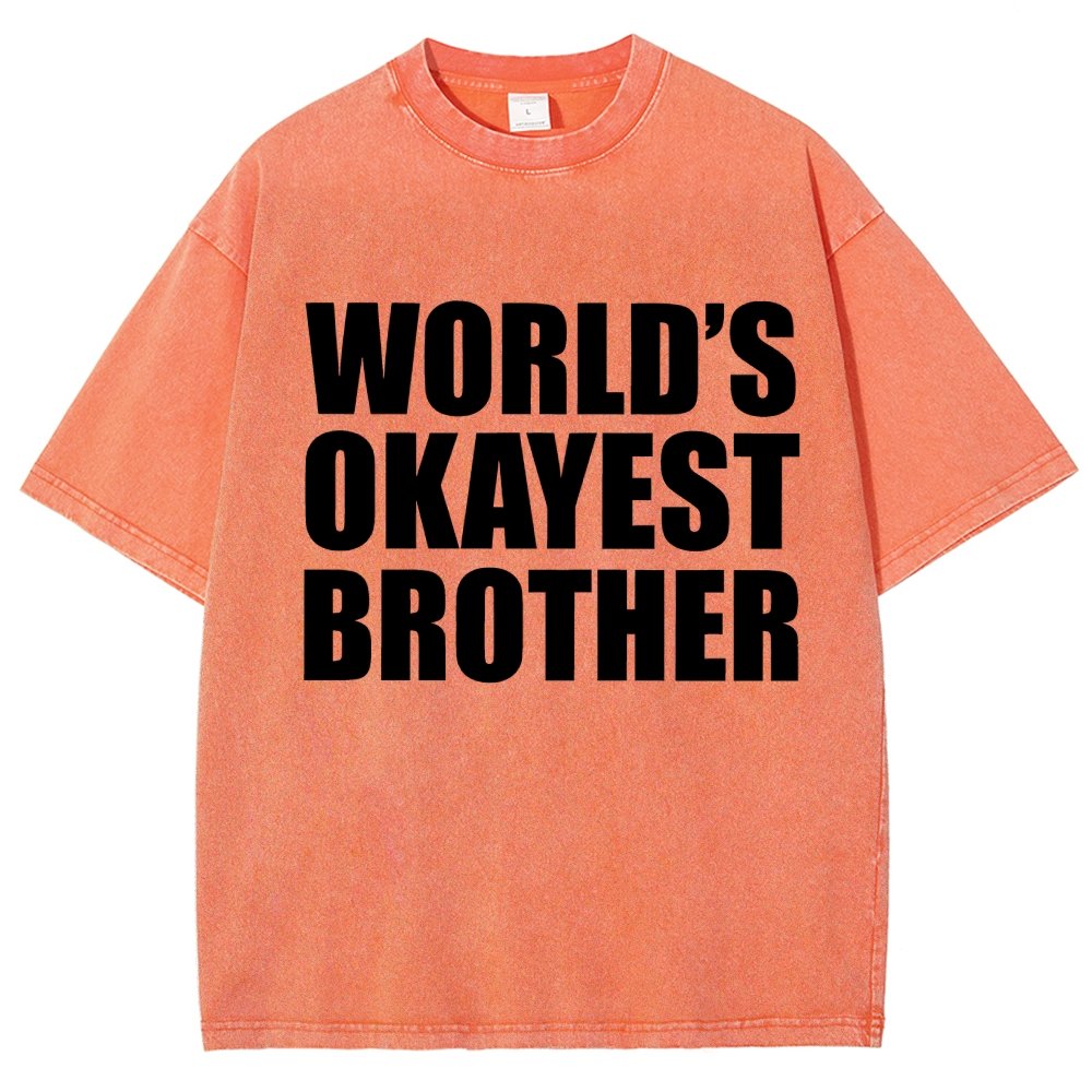 World's Okayest Brother Vintage Distressed T-shirt