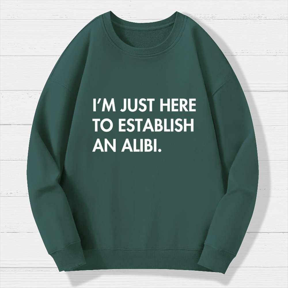 Im Just Here Establish Alibi Geek Cotton Sweatshirt