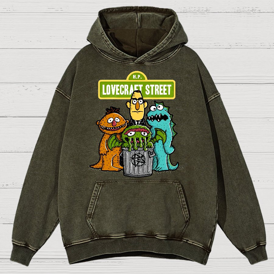 Lovecraet Street Vintage Distressed Hoodie