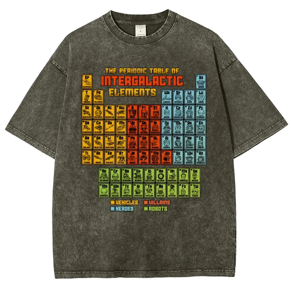 The Periodic Table of Intergalactic Elements Vintage Distressed T-shirt
